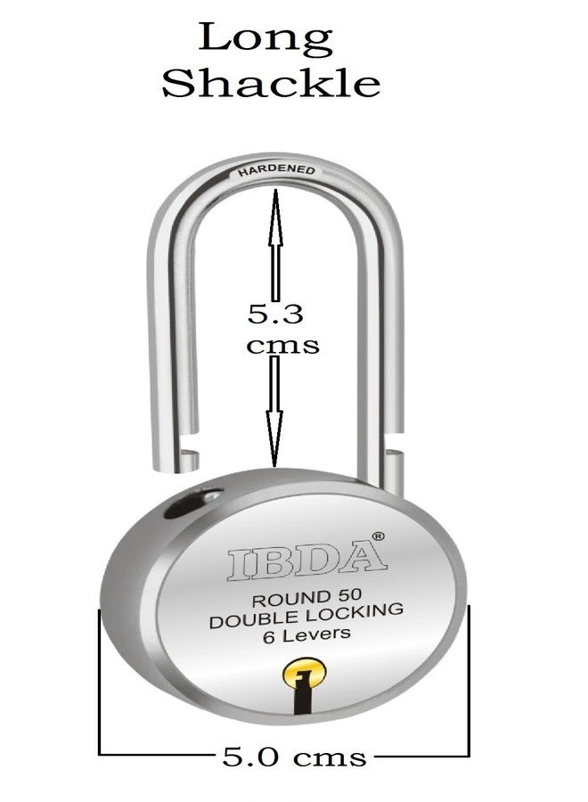 IBDA long shackle keyed lock | small lock and key |Double Locking|6 Levers' Technology|Rivetless Steel Body Padlock|Lock for home,gate,door,kadi,channel,chain,shop,school,warehouse,meter box (Pk of 5) - Image 4